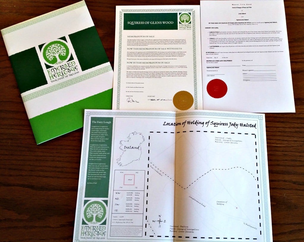 Own land in Ireland. Emerald Heritage - Ireland land ownership official papers