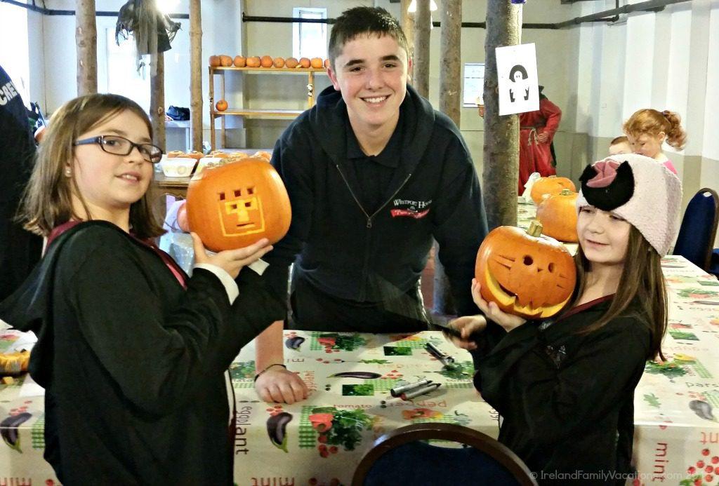 Carving jack-o-lanterns at Westport House. Halloween in Ireland. Ireland vacation tips
