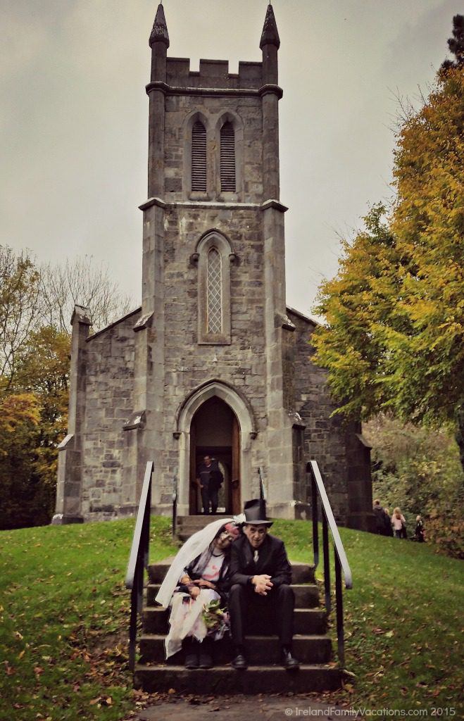 Zombies at Church at Bunratty Castle. Ireland family vacation. Ireland vacation tips